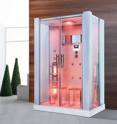 Dampfdusche California 145×90cm – Infrarot, Dampfbad, LED & Massagedüsen