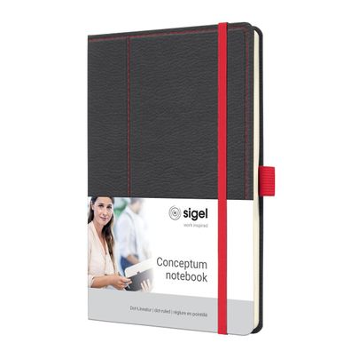 SIGEL CO695 Notizbuch Conceptum ca. A5 194 S. Dot-Lineatur 80g/m², Casual grey-red