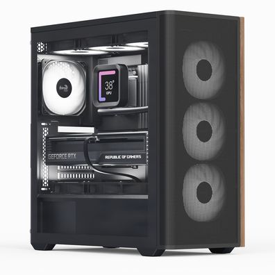 Aerocool Advanced Technologies PC Gehäuse D501A-G-BK-v2 Mid-Tower Schwarz - Tower
