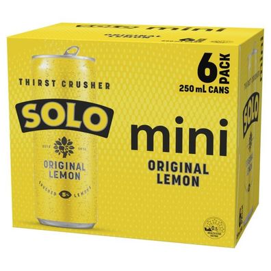 SOLO Original Lemon Mini Can - Australian Import 6x250 ml