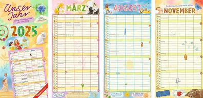 ALPHA 104344 Familienkalender Unser Jahr - Unsere Familie - 22 x 45 cm, 5 Spalten