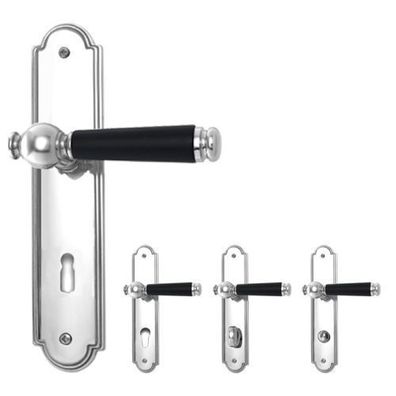 Ghidini R984 Enrico chrom schwarz BB/PZ/WC Türdrücker Langschild Türbeschlag