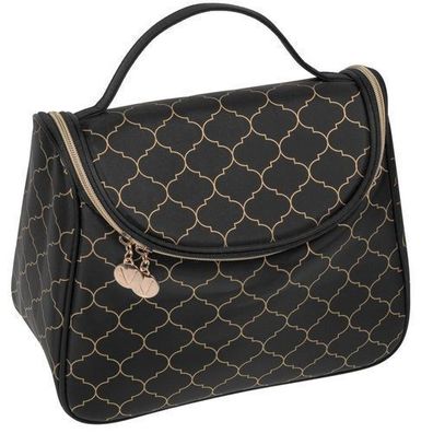 Auri Art Deco Kosmetikkoffer mit Klappe Schwarz