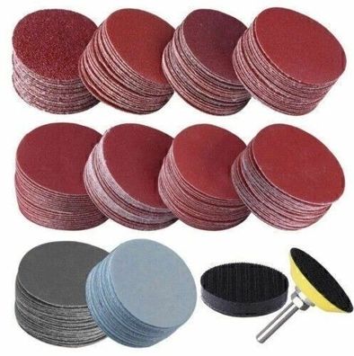 203 Stück Schleifpapier Klett 50mm Körnung 80-3000 Schleifscheiben Pad Polierpad