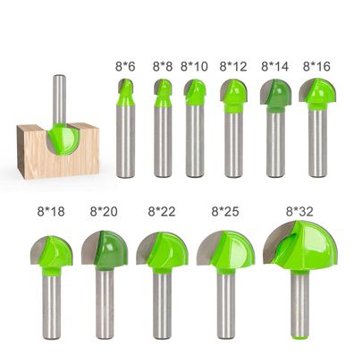 11er 8mm Hohlkehlfräser Oberfräse Schaft Halbrundfräser Kugelfräser Holzfräser