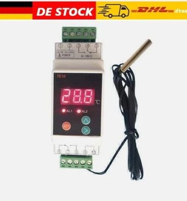 Temperaturregler DIN Hutschiene Digital Thermostat fühler -40 110°C 7A/250VAC