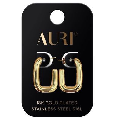 Auri Vergoldete Halb-Offene Ovale Ohrringe