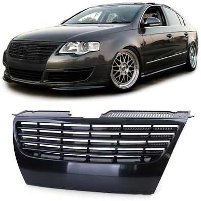 Kühlergrill Frontgrill Schwarz ohne Emblem für VW Passat 3C B6 C 2005-2008
