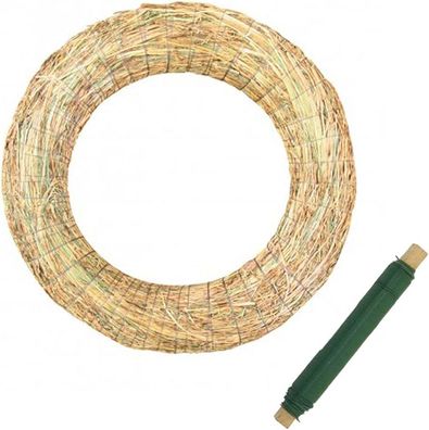 Strohkranz Rohling für kreative Adventsgestaltung + Wickeldraht Strohrömer