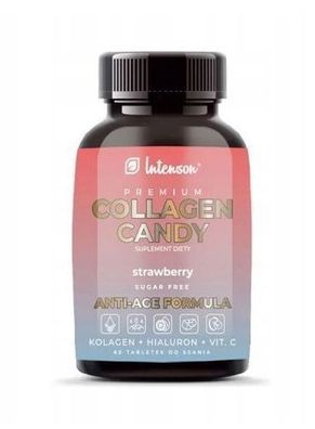 Intenson Erdbeer-Geschmack Kollagen-Bonbons, 60 Lutschtabletten