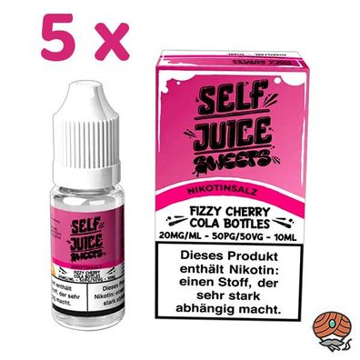 Self Juice FIZZY CHERRY COLA Bottles 20mg/ml Nikotinsalz, 5x 10ml Liquid 50/50