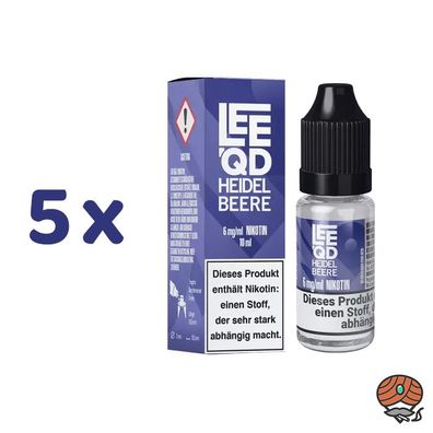 LEEQD Heidelbeere 6mg/ml Nikotin, Liquid 5x 10ml