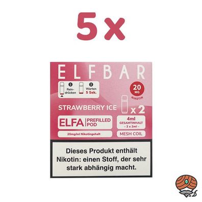 ELFBAR ELFA POD Strawberry Ice 20mg/ml Nikotin 5x 2 Pods