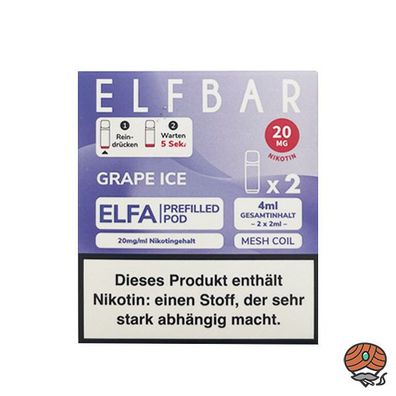 ELFBAR ELFA POD Grape Ice 20mg/ml Nikotin à 2 Pods