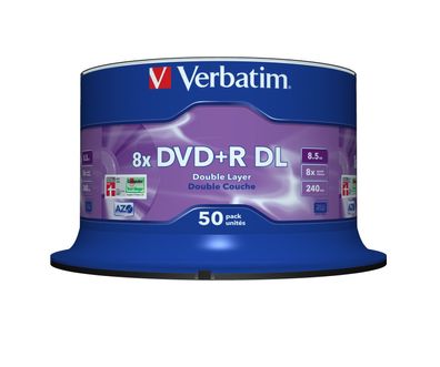 Verbatim 50 x DVD+R DL - 8.5 GB (240 Min.) 8x