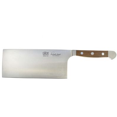 Güde asiatisches Kochmesser mit breiter 18 cm Klinge geschmiedet & Eichenholzgriff