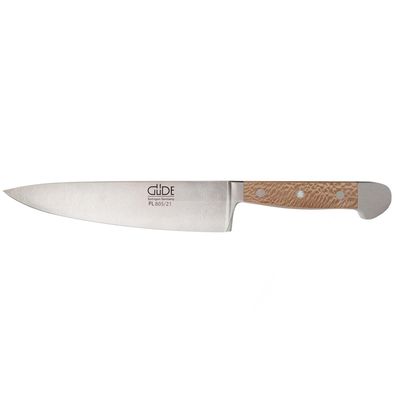 Güde großes Kochmesser mit breiter 21 cm Klinge geschmiedet & Platanenholzgriff