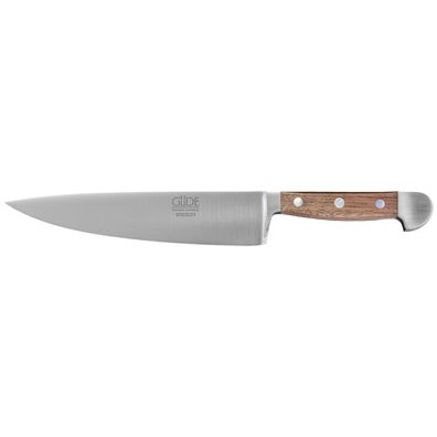Güde großes Kochmesser mit breiter 21 cm Klinge geschmiedet & edlem Walnussholzgriff