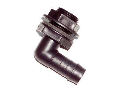 Schlauchanschluss Tankanschluss 3/4" 19 mm 90° schwarz mit Mutter und Dichtung