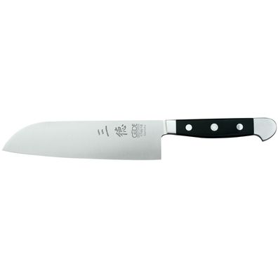 Güde großes Santoku Messer mit 18 cm Klinge glatte Schneide geschmiedet - Serie Alpha