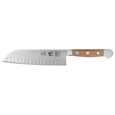 Güde großes Santoku Messer mit 18 cm Kullenschliff-Klinge geschmiedet - Serie Alpha-B