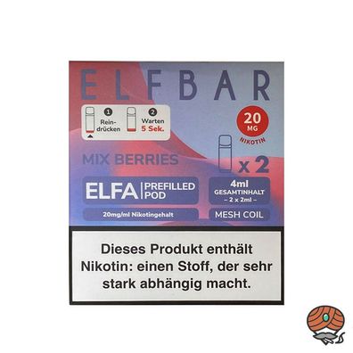 ELFBAR ELFA POD Mix Berries 20mg/ml Nikotin à 2 Pods