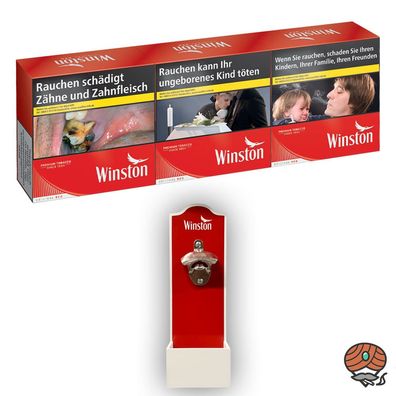 Winston Red/Rot Zigaretten 6XL 3x 60 Stück + Winston Wandflaschenöffner