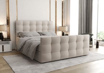 AX LIVING Boxspringbett 180x200 mit Bettkasten Orchido Beige - Luxus & Komfort