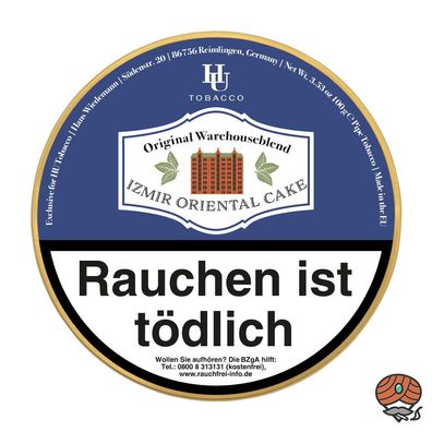 HU Tobacco IZMIR Oriental CAKE Pfeifentabak 100g Dose