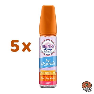 Dinner Lady PEACH BUBBLE ICE Longfill Liquid / Aroma 5x 20ml - Ice Moments