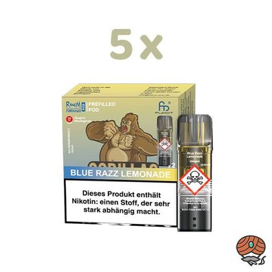 RandM Tornado POD Blue Razz Lemonade 20mg/ml Nikotin 5x 2 Pods