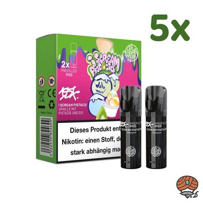 187 Strassenbande Pod I SCREAM Pistacio 20mg/ml Nikotin, 5x * 2 PODS*