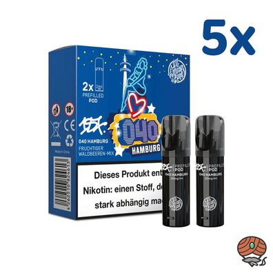 187 Strassenbande Pod 040 Hamburg 20mg/ml Nikotin, 5x * 2 PODS*