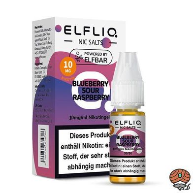 ELFLIQ by ELFBAR Blueberry Sour Raspberry * 10mg/ml* Nikotinsalz, Liquid 10ml