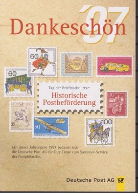 BRD 1997 Klappkarte mitMiNr. Block 41 ESST Tag der Briefmarke
