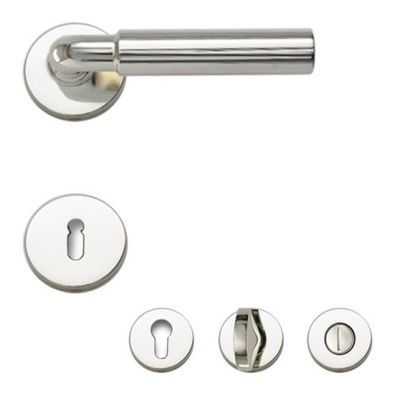 Drecoma Rosette glanzchrom Türbeschlag Drücker Bauhaus Türklinke Griff