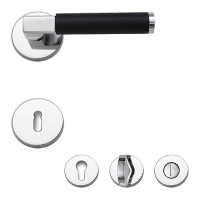 Drecoma Rosette glanzchrom schwarz matt Drücker Bauhaus Klinke Griff