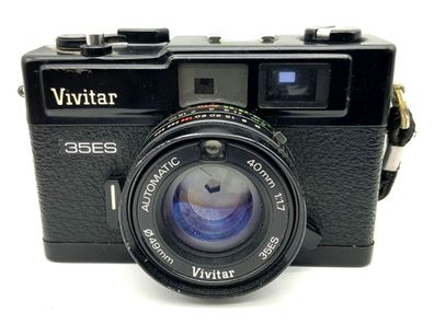 Vivitar 35ES Sucherkamera mit Automatic 40mm 1:1.7 Analogkamera schwarz