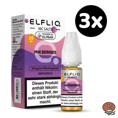 ELFLIQ by ELFBAR Mix Berries * 10mg/ml* Nikotinsalz, Liquid 3x 10ml