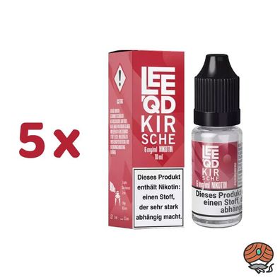 LEEQD Kirsche 6mg/ml Nikotin, Liquid 5x 10ml