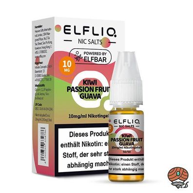 ELFLIQ by ELFBAR Kiwi Passionfruit Guava * 10mg/ml* Nikotinsalz, Liquid 10ml