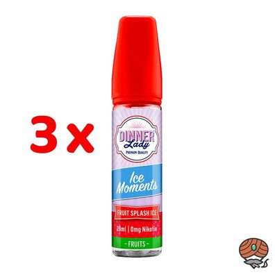 Dinner Lady FRUIT SPLASH ICE Longfill Liquid / Aroma 3x 20ml - Ice Moments
