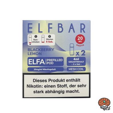 ELFBAR ELFA POD Blackberry Lemon 20mg/ml Nikotin à 2 Pods