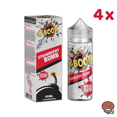 K-BOOM Strawberry Bomb Longfill Aroma für E-Zigaretten 4x 10ml