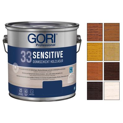 GORI 33 Sensitive 2.5 LTR Dünnschichtlasur Holzlasur Holzschutzlasur Wasserbasis