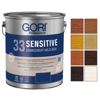 GORI 33 Sensitive 5 LTR Dünnschichtlasur Holzlasur Holzschutzlasur Wasserbasis