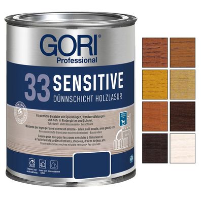 GORI 33 Sensitive 0.75 LTR Dünnschichtlasur Holzlasur Holzschutzlasur Wasserbasis