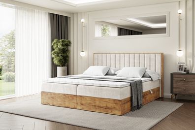 Boxspringbett mit Matratze, Boxbett, Topper, Polsterbett mit Bettkasten LOLLI4
