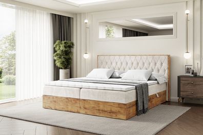 Boxspringbett mit Matratze, Boxbett, Topper, Polsterbett mit Bettkasten LOLLI5