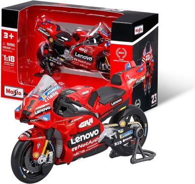 Maisto Modellmotorrad Ducati Lenovo MotoGP 2024 Francesco Bagnaia Sammlermodell